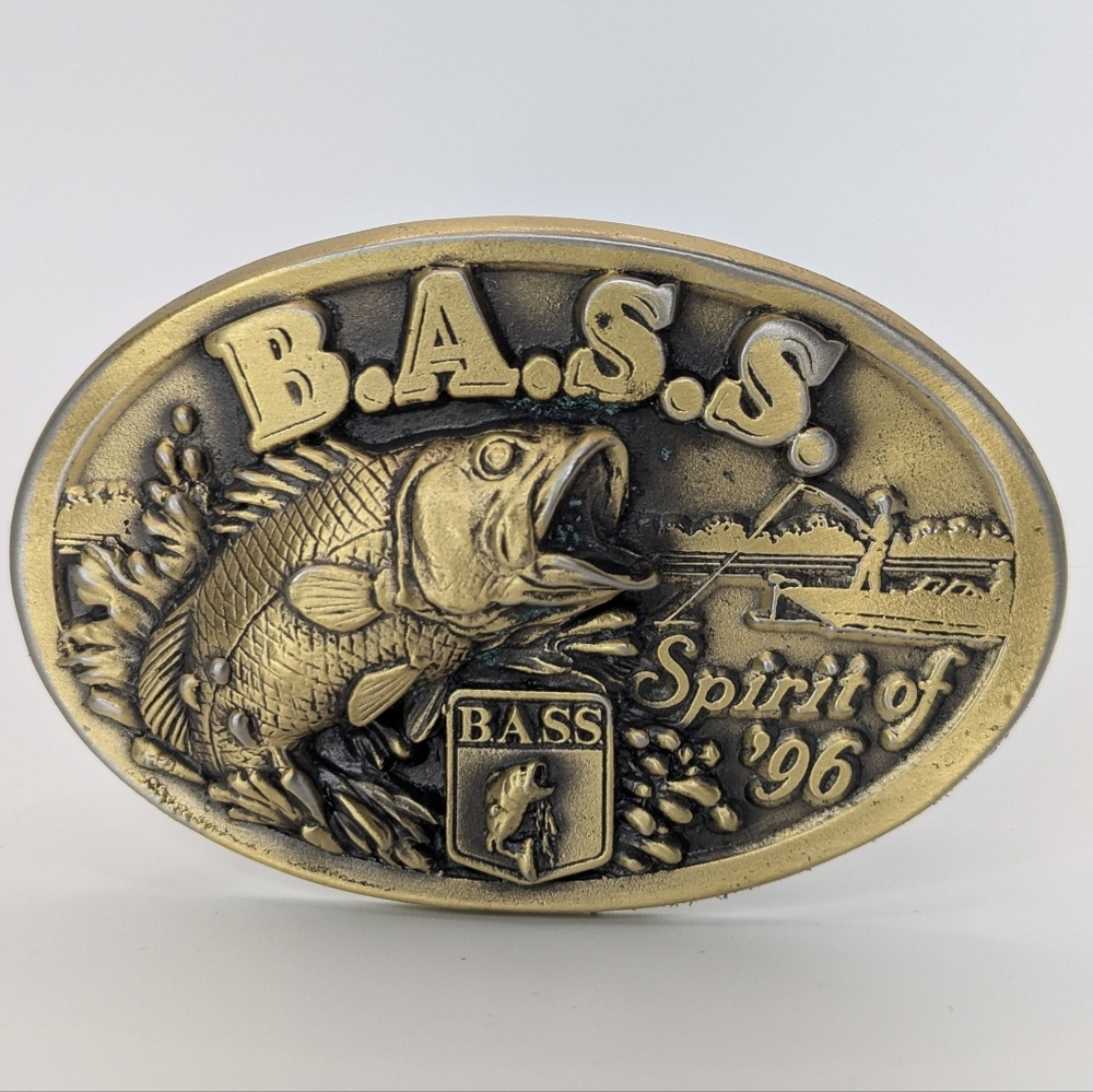 Vintage Bass Anglers Spirit Of 96' Brass Belt Buckle